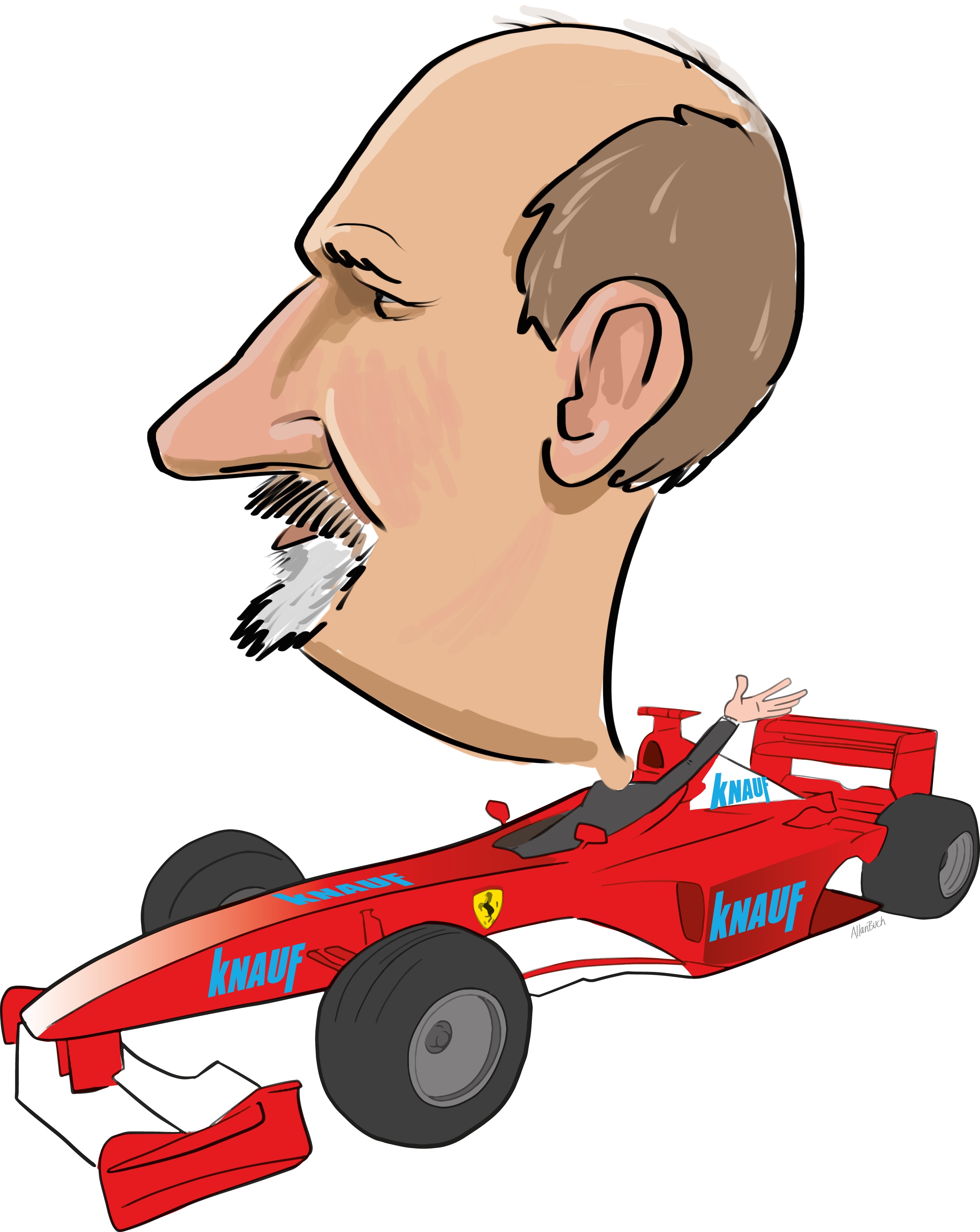ipad Live karikatur med Allan Buch. farve profil