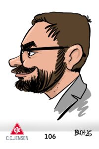 iPad live caricature at trade fair for guests by caricature artist Allan Buch