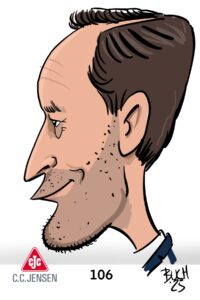 iPad live caricature at trade fair for guests by caricature artist Allan Buch